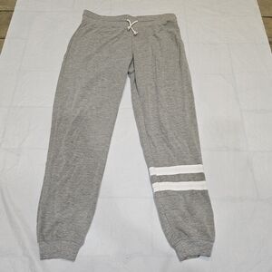 Well Worn Gray Joggers with White Accents. Sz M